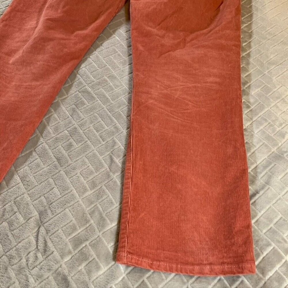 J Crew Womens 32 Corduroy Jeans Coral Orange Slim Straight High Rise Stretch - Picture 13 of 13